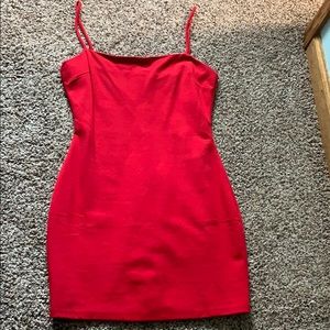 Red mini dress